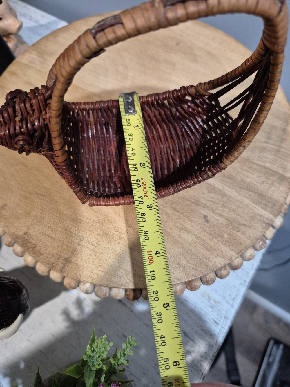 Small Vintage Woven Wicker Bunny Basket – Petite Rattan Easter Rabbit Decor - Picture 11 of 11